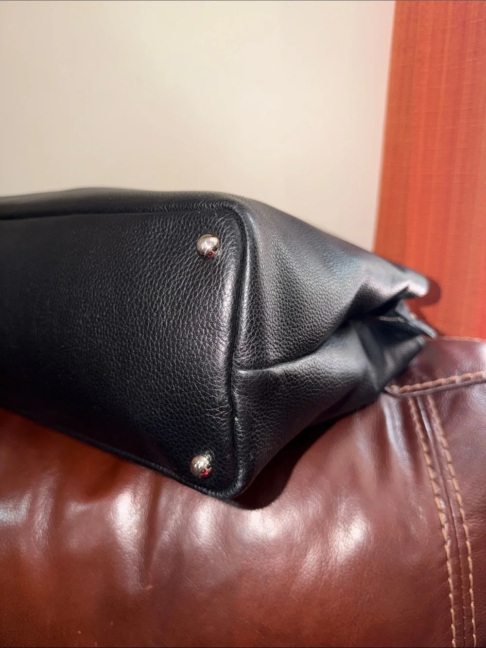 ‼️Longchamp Le Foulonne Black Leather Shoulder Bag